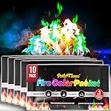 Fire Color Changing Packets Fire Pit (10 Pack) - Perfect for Any Campfire, Bonfire, Fire Pits & Outdoor Fireplaces - Perfect Magic Fire Cosmic Mystical Fire Campfire Accessories - Camping Games