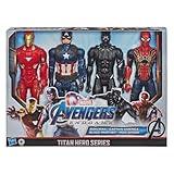 Avengers Marvel Endgame Titan Hero Series 12" Action Figures Captain America, Iron Spider, Black Panther, and Iron Man (4 Action Figures)