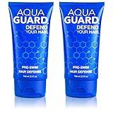 AquaGuard Pre-Swim Hair Defense | Prevents Chlorine Damage + Softens Hair | Made in California | Color Safe, Great Scent | 5.3 oz (2 Pack)