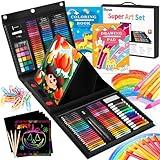 iBayam Art Kit, 251-Pack Art Supplies Drawing Kits, Arts and Crafts Gifts Box for Kids Teen Girls Boys, Art Set Case with Trifold Easel, Scratch Paper, Sketch Pad, Coloring Book, Crayons, Pencils