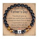 TONY & SANDY First Father's Day Gifts for New Dad, Beaded Bracelets for New Daddy, Happy First Father's Day Gifts for First Time Dad Daddy Father Soon to be