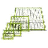 Quilting Rulers,Sewing Ruler,4 Piece Quilting Square Templates Green(3.5"x3.5",5"x5",6.5"x6.5",10.5"x10.5")