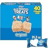 Rice Krispies Treats Crispy Marshmallow Squares, Kids Snacks, Snack Bars, Original, 31.2oz Box (40 Bars)