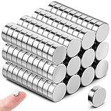 VNDUEEY 120pcs Mini Magnets Tiny Magnets, 6×2mm Small Round Refrigerator Magnet Office Magnet for Crafts, Miniatures, Nails, Office, Kitchen