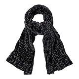 SOJOS Lightweight Ultra Soft Chenille Ribbed Thick Scarf Knit Shawl for Women for Fall Winter Shawl Wrap SC326 with Black