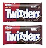 Twizzlers Twists - Chocolate Flavored Chewy Candy - 12 ounce bags - Pack of 2 - Low Fat Snacks - Delicious for anyone and anywhere