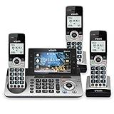 VTech IS8251-3 Business Grade 3-Handset Expandable Cordless Phone for Home Office, 5" Color Display,Programmable Short Cut Keys, Smart Call Blocking,Answering System,Bluetooth Connect to Cell,IS8251-3