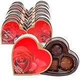 Mothers Day Mini Assorted Chocolate Heart Gift Box - 12 Pack Milk & Dark Chocolate Assorted Truffles - Gift For Mom, Teachers & Loved Ones - 1.5 oz Heart Gift Box (Design May Vary)