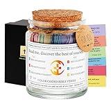 Prayer Cards Bible Verse Jar,Spiritual Christian Baptism Confirmation Self Care Gifts for Personal Growth,Hope Holy Prayer Jar Scripture Cards,Birthday Gift For Women Men Wife Mom Friends Daughter