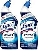 Lysol Power Toilet Bowl Cleaner Gel, For Cleaning and Disinfecting, Stain Removal, 24 Fl oz (2-pack),Packaging may vary