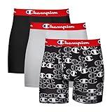 Champion174 Mens Everyday Active Lightweight Stretch Boxer Brief 3Pack M Oxford GreyBlack