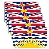 5 PCS Canada British Colombia Flag Sticker,6x3.5 in Canadian Province BC Decal,Large Banner Decor for Car Bumper Window Laptop