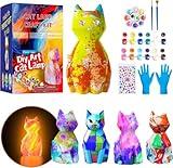 LBOLYUMEG Paint Your Own Cat Lamp Kit, Art Supplies Arts and Crafts for Kids Ages 8-12,Crafts for Girls 8-12,Night Light Kids Crafts Ages 4-8, Birthday Easter Gift for Girls Boys Age 3 4 5 6 7 8+(Cat)