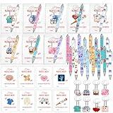 Ertyjikg 16 Pcs Nurse Appreciation Week Pens Set Include 16 Nurse Pens 16 Nurse Keychain 16 Thank You Cards 16 Bags for Medical Assistants Nurses Week Appreciation Gifts