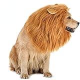 Lion Mane for Dog Costumes Realistic Funny Lion Wig for Medium Large Sized Dogs Halloween Pet Costume (Large, Light Brown)