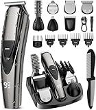 SHPAVVER Beard Trimmer for Men: Professional Barber Hair Clippers - 12-in-1 Cordless Grooming Kit - Waterproof Electric Razor with Turbo Speed & Precision Blades
