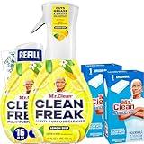 Bleam Multi-Surface Cleaning Bundle - Clean Frk Starter Spray 16 Oz - 2 Pack Clean Original Eraser Cleaning Pads Multi-Purpose Household Cleaning Tip Card - Set (Lemon Kit)