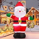 GOOSH 5 FT Christmas Inflatables Santa Claus Outdoor Decorations Blow Up Yard Standing Santa with Built-in LEDs for Holiday Party Xmas Yard Garden Lawn Decor