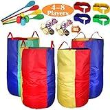 CWLAKON Outdoor Games, Potato Sack Race Bags for Kids Adults, Egg Spoon Relay Race, 3 Legged Race Bands, Birthday Party, Field Day Family Reunion Carnival Outside Yard Lawn Easter Fall Festival Games