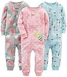 Simple Joys by Carter's Baby Boys' 3-Pack Snug Fit Footless Cotton Pajamas, Ballerina/Moon/Bee, 12 Months