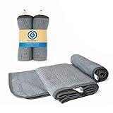 Premium Sports and Fitness,Waffle-Style Microfiber Towel, Quick Dry Towel, Workout Accessories for Men and Women, 40"X16.5", 2-Pack Gray Towels- Grounded Sport