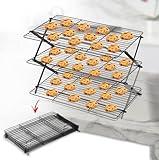 3-Tier Collapsible Cooling Rack For Baking - Expandable & Foldable Cookie Cooling Wire Rack - Baking Rack - Foldable Cooling Rack For Baking Supplies - Premium Quality & Sturdy Legs