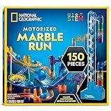 National Geographic Marble Run with Motorized Elevator - 150-Piece Marble Maze Kit with Motorized Spiral Lift, 30 Marbles, Storage Bag & More, Perpetual Motion Machine, Marble Game, Kids Physics Toys