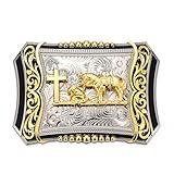 LYTOPTOP Religion Celtic Cross Soaring Eagle Golden Belt Buckle for Men│Christmas Halloween Belt Buckle Gifts