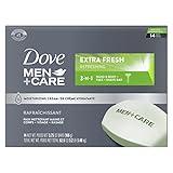 Dove Men+Care Bar 3 in 1 Cleanser for Body, Face, and Shaving Extra Fresh 14 Bars to Clean and Hydrate Skin Body and Facial Cleanser Mandarin Citrus, Patchouli, and Rosemary scent 3.75 oz