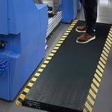 FEATOL Anti Fatigue Mat Industrial, Ergonomic Standing Floor Mat for Work for Stand -Safety Support for Leg & Back Pain(Yellow Border, 24" x 70", 1PC)