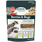 Berries & Bugs - All Natural High Protein High Fiber Food for Hedgehogs, Skunks, Opossums, Sugar Gliders - Universal Insectivore Diet with Fruit, Gut-Loaded Insects, & Healthy Vitamins (1.5 lb)