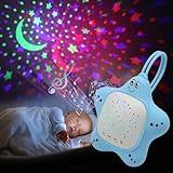 Portable Baby White Noise Sound Machine, Rechargeable Baby Soother with Projector Night Light for Deep Restful Sleep, Sleep Sound Aid Soother Calming Music for Travel,Nursery,Bedroom,Car,Crib Toys