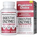 Physician's CHOICE Digestive Enzymes - Multi Enzymes, Organic Prebiotics & Probiotics for Digestive Health & Gut Health - Meal Time Discomfort Relief & Bloating - Dual Action Approach - 60 CT