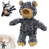 Squeaky Plush Bear Toy for Dog, 2024 Indestructible Robust Bear Dog Toys to Keep Them Busy Plush Dog Toy Dog Companion for Heavy Chewers Dog Squeak Chew Toy for Dogs Cats (Denim Blue, Small)