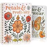 Beautiful Coloring Book Set of 2 for Adult Relaxation - Funny Coloring Books with Floral Designs for a lot of Laughs - The Perfect Stress-Relieving Gift for Women