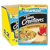 StarKist Tuna Creations Sweet and Spicy, 2.6 oz Pouch (12 Pack) Ready to Eat Wild Caught Tuna, 16g Protein, 90 Calories Per Serving, Gluten Free, Soy Free, Kosher, Perfect for Salads, Meals and Snacks