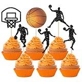 24Pcs Basketball Cupcake Toppers Star Sports Fan Basketball Backboard Cupcake Picks Baby Shower Players Sports Theme Birthday Party Cake Decorations Supplies