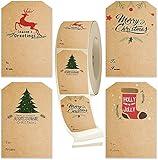 Self Adhesive Gift Tag Stickers -Christmas Gift Tags- Decorative Stickers for Holiday Presents & Packages - Easy to Write& Peel - Convenient Dispenser Box, 80 Pcs & 2 x 3 Inch (Christmas Gift Tag)