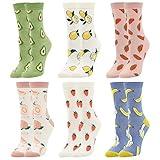 BONANGEL Women's Girls Novelty Funny Crew Socks, Crazy Cute Animal Food Design Socks Cotton, Girl's Gift