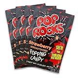 UpTop Treats Strawberry POP ROCKS® Candy | Includes 4 Individual Packs of Strawberry Flavored Mini Rock Popping Candies, 4.0 Count