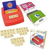 WhizBuilders Matching Letter Game & Numbers Board Game with 90 Flash Cards : Sight Words & Math Formula Memory STEM Toys for Toddlers , ABC Learning & Spelling Game for kids Age 3-8 Year Old