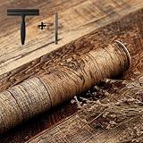 TANONE Wood Peel and Stick Wallpaper with Tools 17.8" X 394" Self Adhesive Removable Decorative Film Brown Wood Grain Wallpaper for Wall Covering Furniture Countertop Kitchen DIY