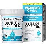 Physician's CHOICE Probiotics 60 Billion CFU - 10 Strains + Organic Prebiotics - Immune, Digestive & Gut Health - Supports Occasional Constipation, Diarrhea, Gas & Bloating - for Women & Men - 60ct