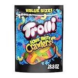 Trolli Sour Brite Crawlers, Candy, Cherry-Lemon, Strawberry-Grape & Orange-Lime, Sweet and Sour, Gummy Worms, 28.8 oz