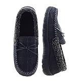 SKABIU Mens Moccasin Slippers House Shoes for Men Memory Foam Bedroom Slippers Black 12