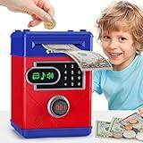 Piggy Bank for Kids, Touchscreen Money Bank Toys for 4 5 6 7 8 9 10 11 12 13 Year Old Boys Gift Ideas, Electronic Money Saving Box for Girls, Birthday Gifts for Boys ATM Machine for Kids