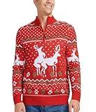 Tipsy Elves Men's Christmas Climax Sweater - Funny Humping Reindeer Ugly Christmas Sweater , Red, Large