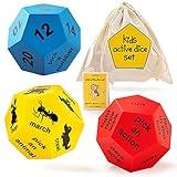 Covelico Exercise Dice for Kids, Outdoor Dice Games for Kids Fitness & Gross Motor, Fun Kids Exercise Equipment, Kids Fitness Equipment for Indoor Recess Activities, PE Equipment for Elementary School