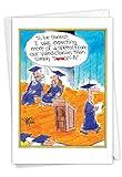 NobleWorks - 1 Funny Graduation Notecard with Envelope - College School Humor, Cartoon Card for Graduates - F-Kin A 3892