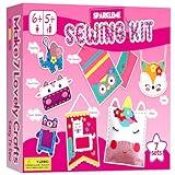 Sewing Craft Kit for Girls: DIY Felt Sewing Kit for Kids Ages 5-10, 7 Fun Projects with Stuffed Animals & Pillows, Learn to Sew Kit for Beginners, Ideal for Christmas & Birthday, Arts & Crafts Ideas